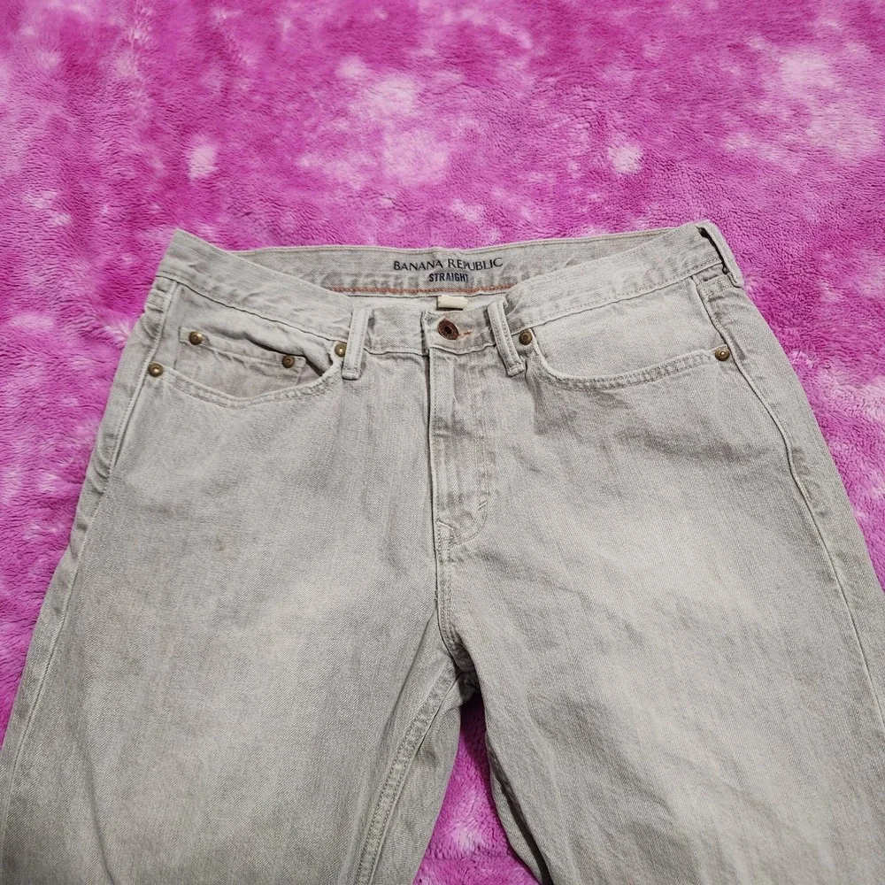 Banana Republic Jeans Men's 32x30‎ Mid Rise Straight Leg Beige Denim 100% Cotton